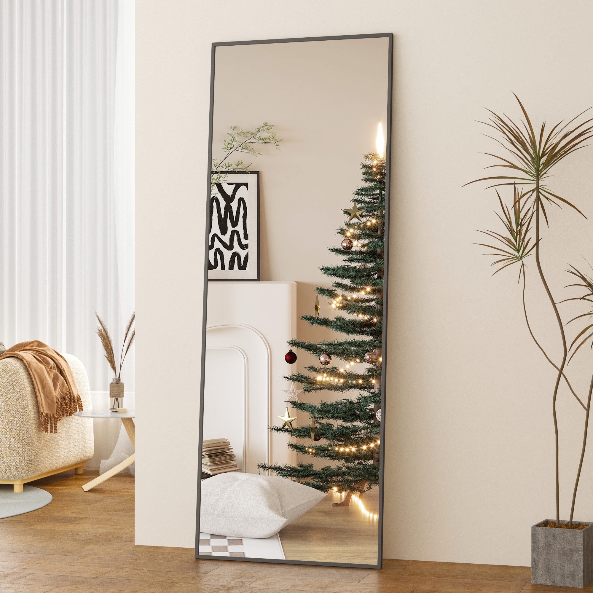 Boromal Wandspiegel Schwarz Metall 160x40 150x50 günstig online kaufen