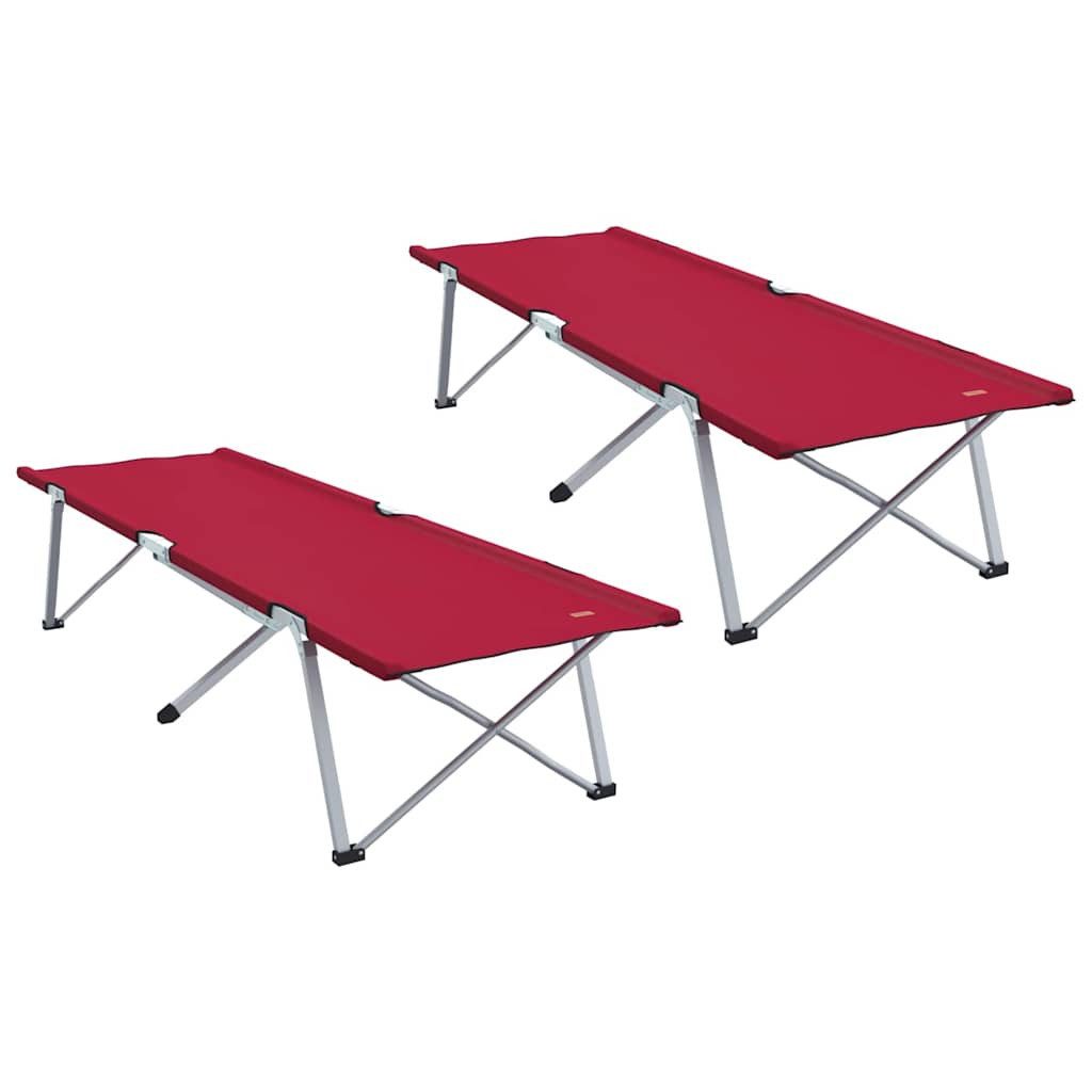 Bett Klapp Schlafbett fürs Camping 2 pcs Rot 194 x 62,5 x 42,5 cm