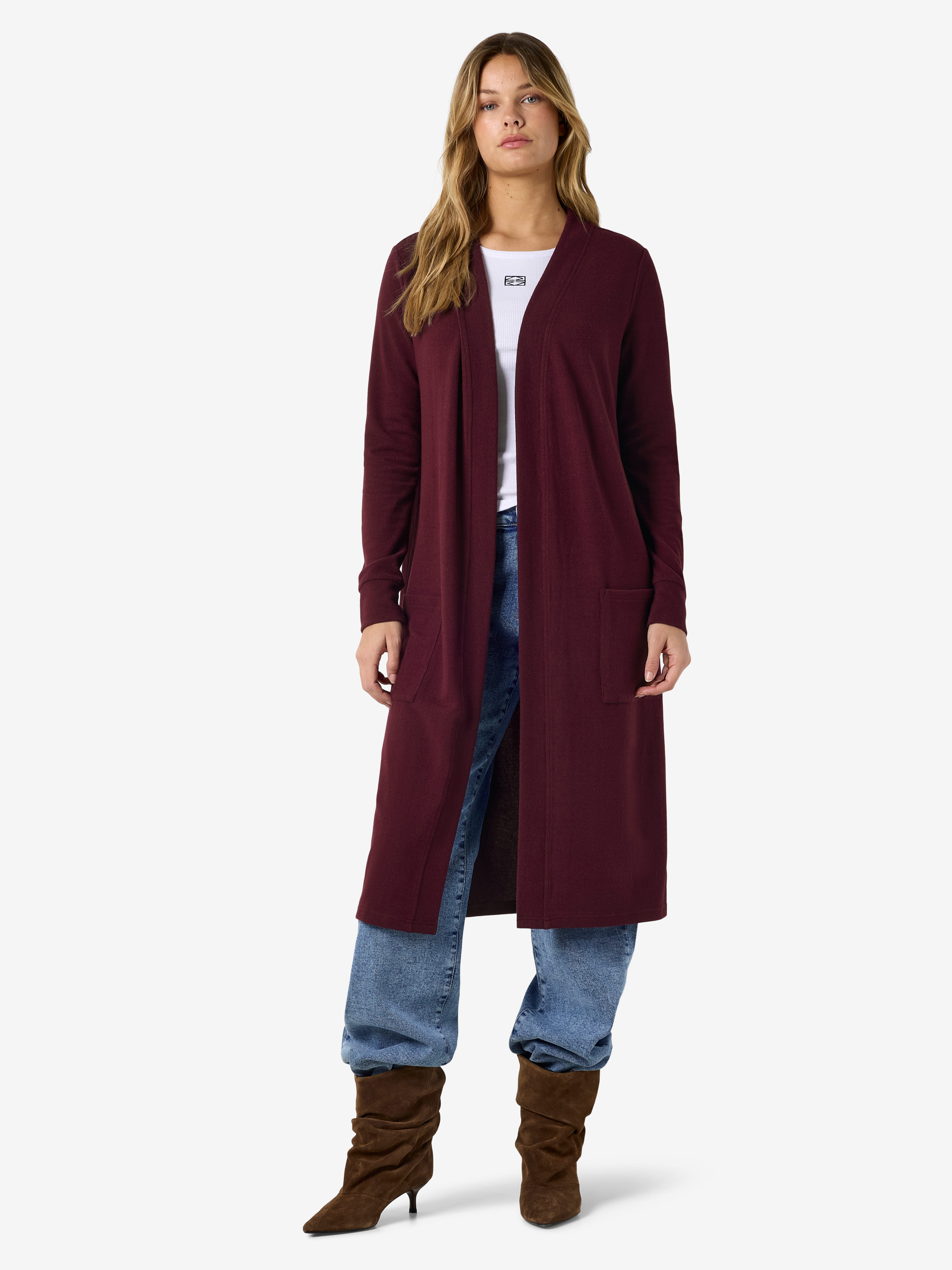 Noisy may Strickjacke NMCITY L/S LONG CARDIGAN NOOS Kunstfaser