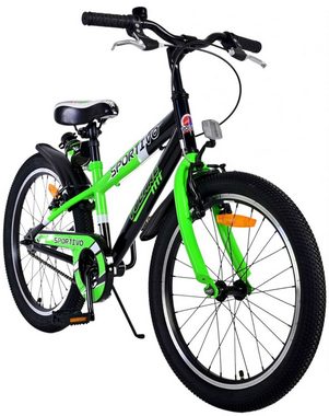 Volare Kinderfahrrad Sportivo - Jungen - 20 Zoll - blau oder grün - bis 115 kg, 85 % vormontiert, 6 - 8 Jahre, Luftbereifung, Fahrradständer
