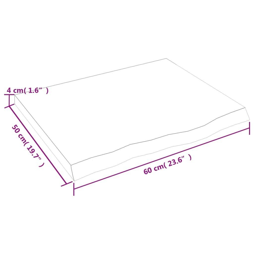 furnicato Eiche Massivholz Tischplatte 60x50x(2-4) cm Unbehandelt