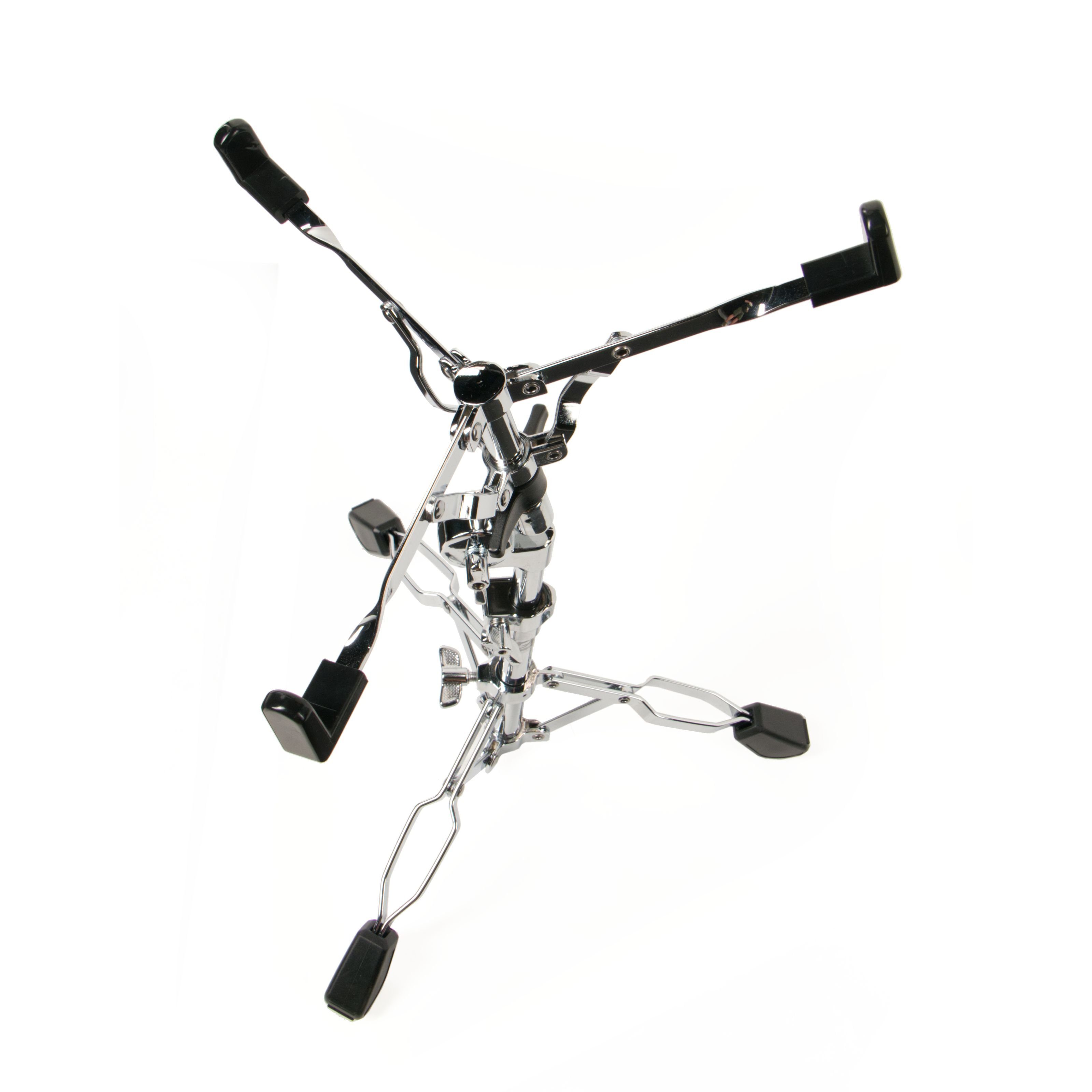 FAME Musikinstrumentenständer, (SDS7000 Snare-Ständer Doppelstrebig Verchromt Stufenlos Einstellbare Korbgröße Faltbares Design Griffige Einstellschraube Massive Hartgummi Standfüße Neigungswinkel Einstellbar Gummierte Haken, Hardware, Snareständer), Snare-Ständer, Doppelstrebig, Stufenlos Einstellbare Korbgröße