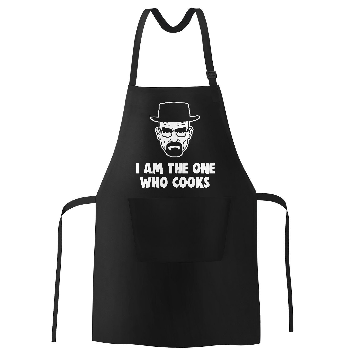 MoonWorks Grillschürze Grill-Schürze für Männer mit Spruch I am the one who cooks Baumwoll-Schürze Küchenschürze Moonworks®, mit kreativem Aufdruck