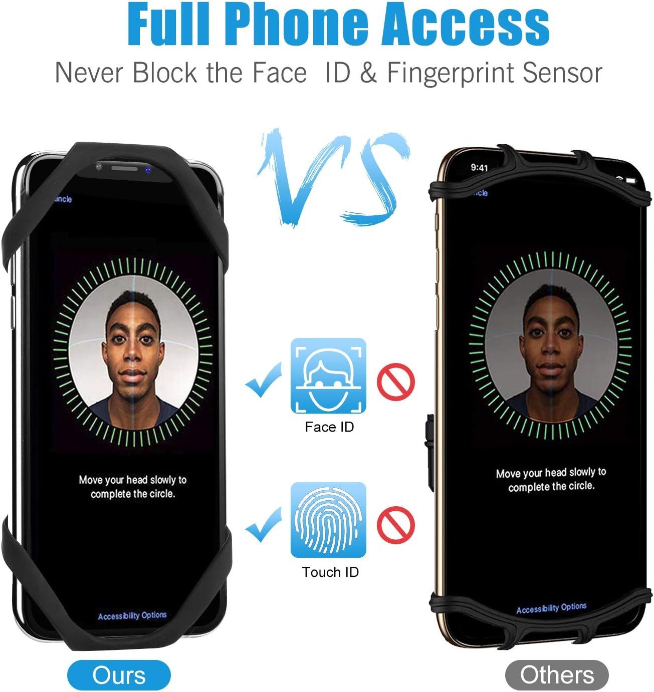 MOSUO Handy-Halterung Handyhalterung Fahrrad, Universal Halterung Silikon 360°Drehbarer