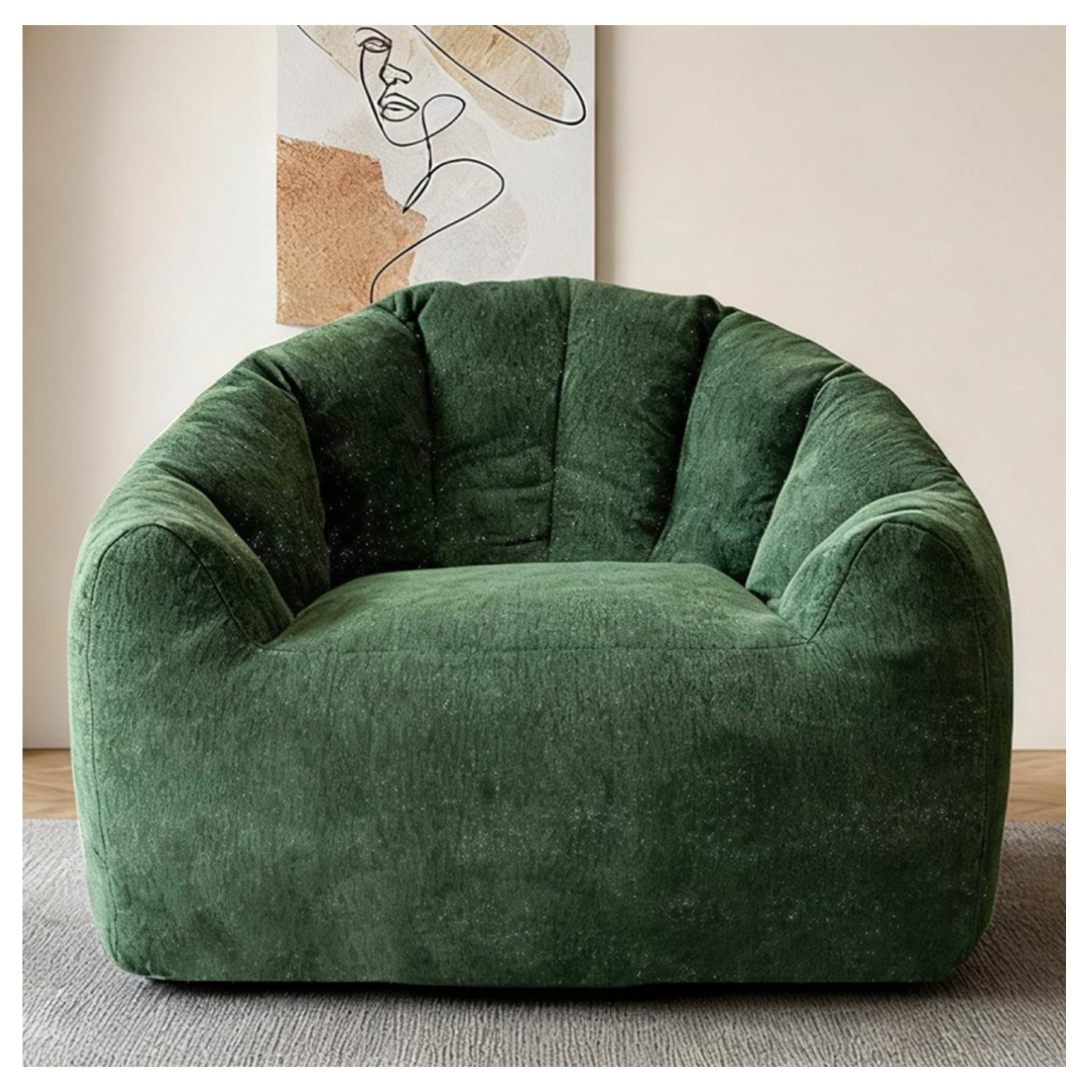 HAUSS SPOLE Loungesessel Rund ergonomisch Relaxsofa Loungesessel für Erwachsene in Grün