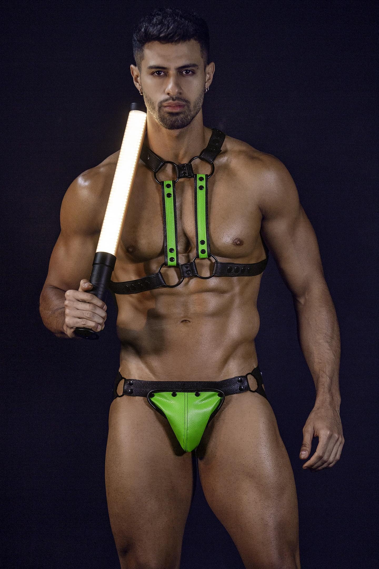 CUT4MEN String Herren Jock Strap in neongrün/schwarz - S/M