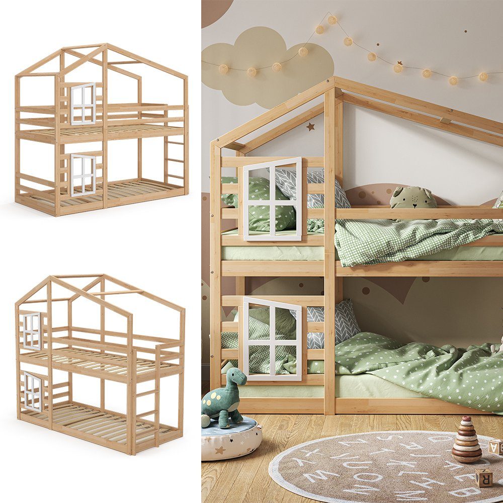 VitaliSpa® Etagenbett Maja, Naturholz, 90x200 cm günstig online kaufen