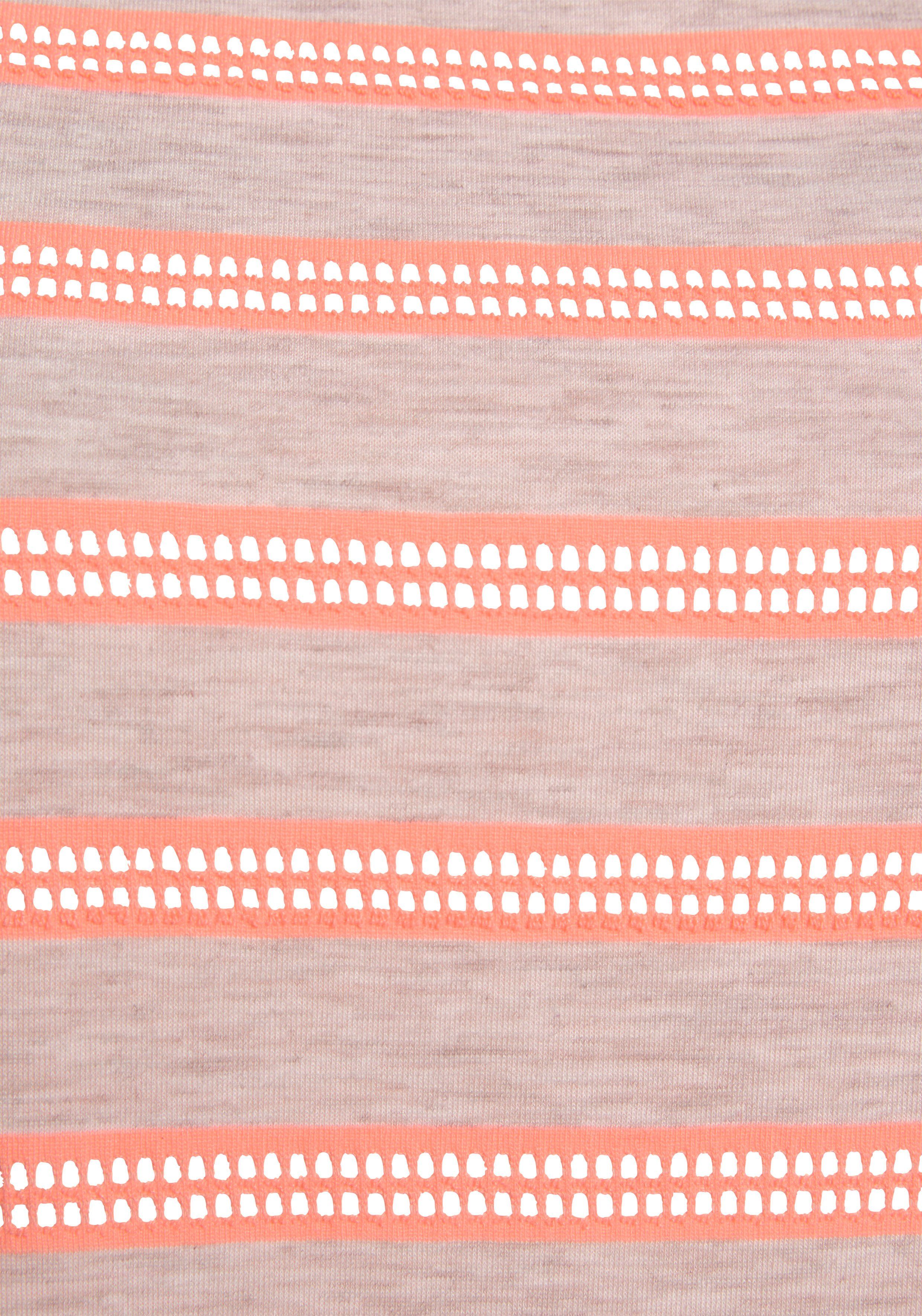 Vivance Kurzarmshirt mit transparenten Neon-Einsätzen, T-Shirt, lockere Passform, sportlich