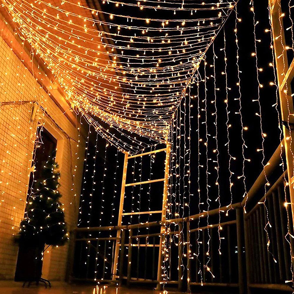 Merry 2024 LED-Lichterkette LED-Lichterkette 20m/30m/50m/100 m,für Weihnachten, 8 Modi,Timer,Speicherfunktion,für Hof Hochzeit Weihnachtsfeier – Bild 4 von 5