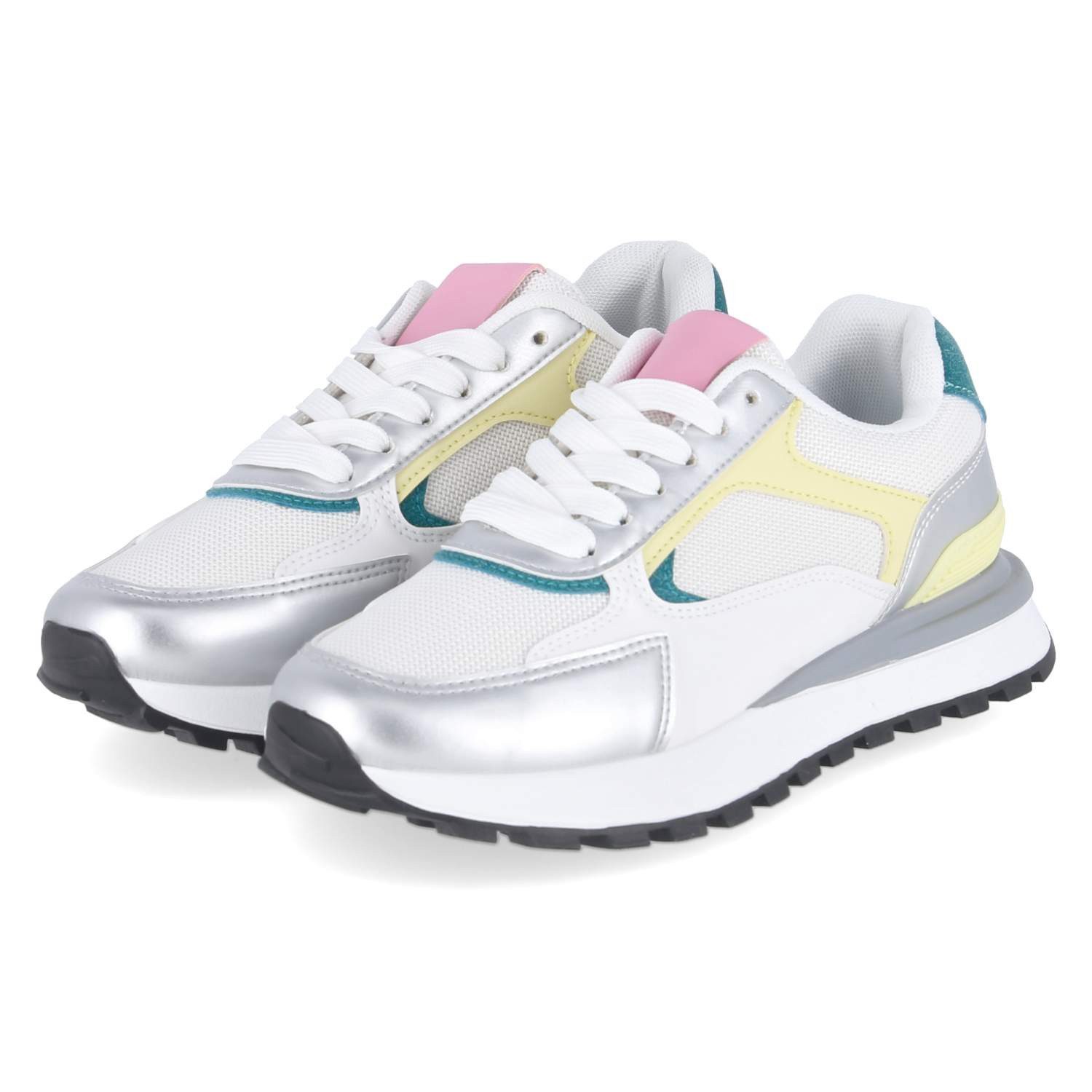 Palado Palado SS-5996 Damen Textil & Synthetik weiss-kombi Schnürschuh