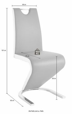 Homexperts Esszimmerstuhl Zora 01 (Set, 2 St), Bezug in Kunstleder, mit weiß abgesetzten Seiten