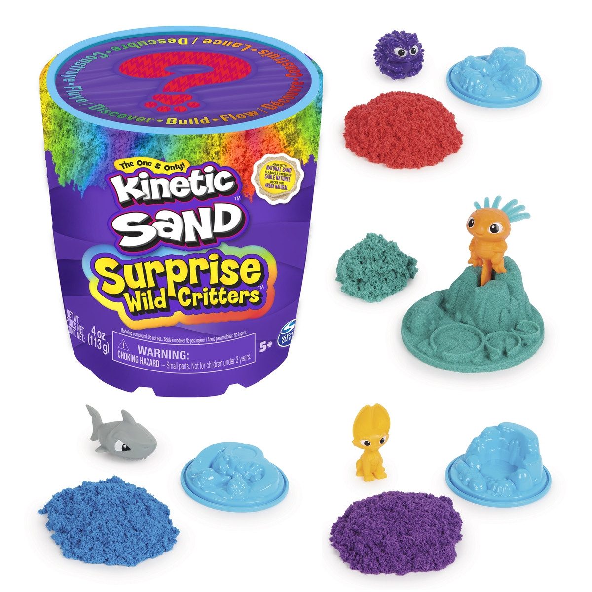 Amigo Spiel + Freizeit GmbH Intelligente Knete Spin Master Kinetic Sand Surprise Wild Critters 113g