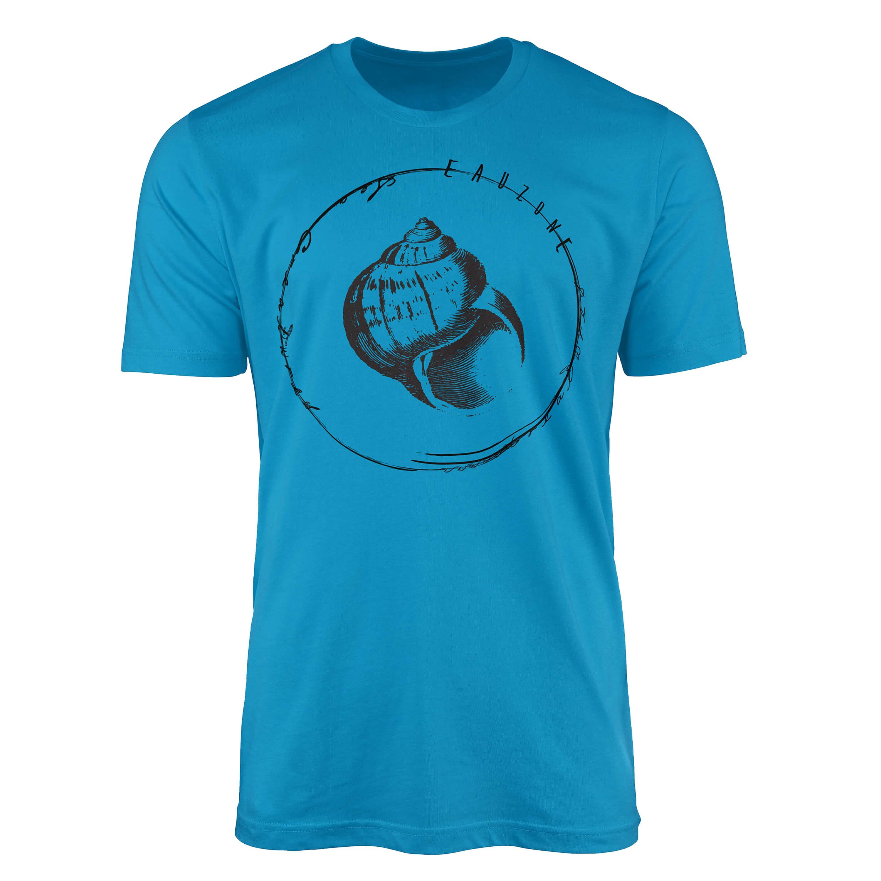 Sinus Art T-Shirt T-Shirt Schnitt Struktur und sportlicher feine Serie: Fische Atoll Sea / Sea Tiefsee Creatures, - 022
