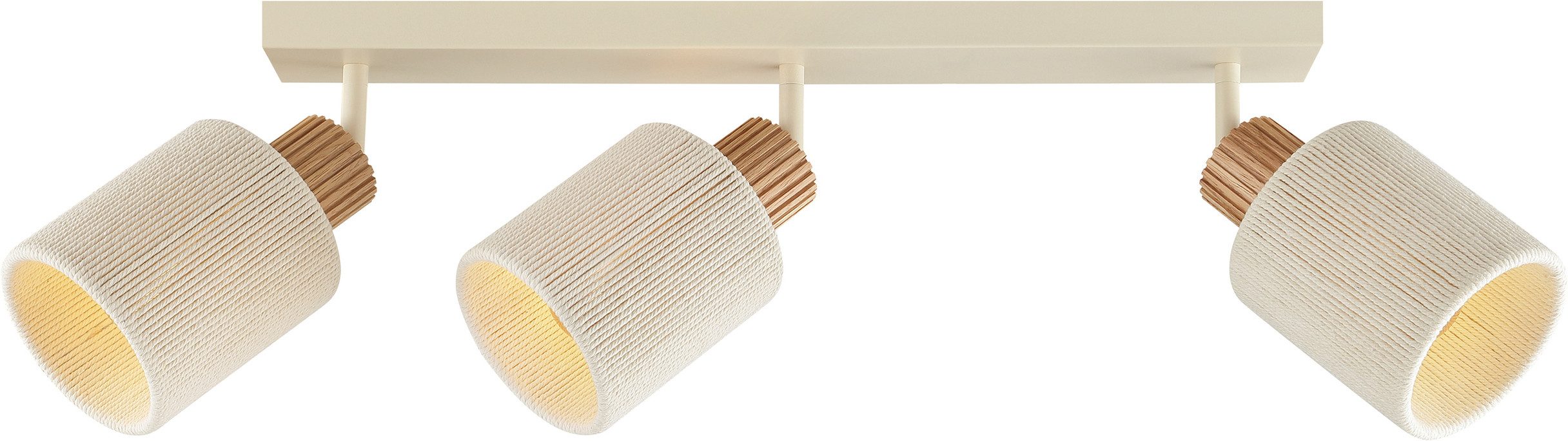 Brilliant Deckenstrahler Arlo, ohne Leuchtmittel, E27 Fassung, Strahler schwenkbar, Metall/Holz/Textil, beige
