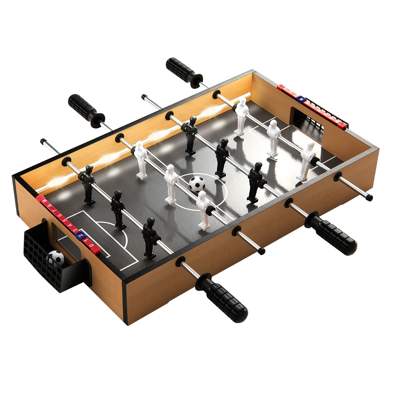 COSTWAY Kickertisch, Tischkicker, Tischfußball mit LED-Licht