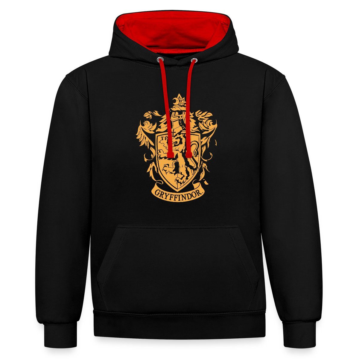 Spreadshirt Hoodie Harry Potter Haus Gryffindor Wappen Logo Unisex Kontrast Hoodie (1-tlg)