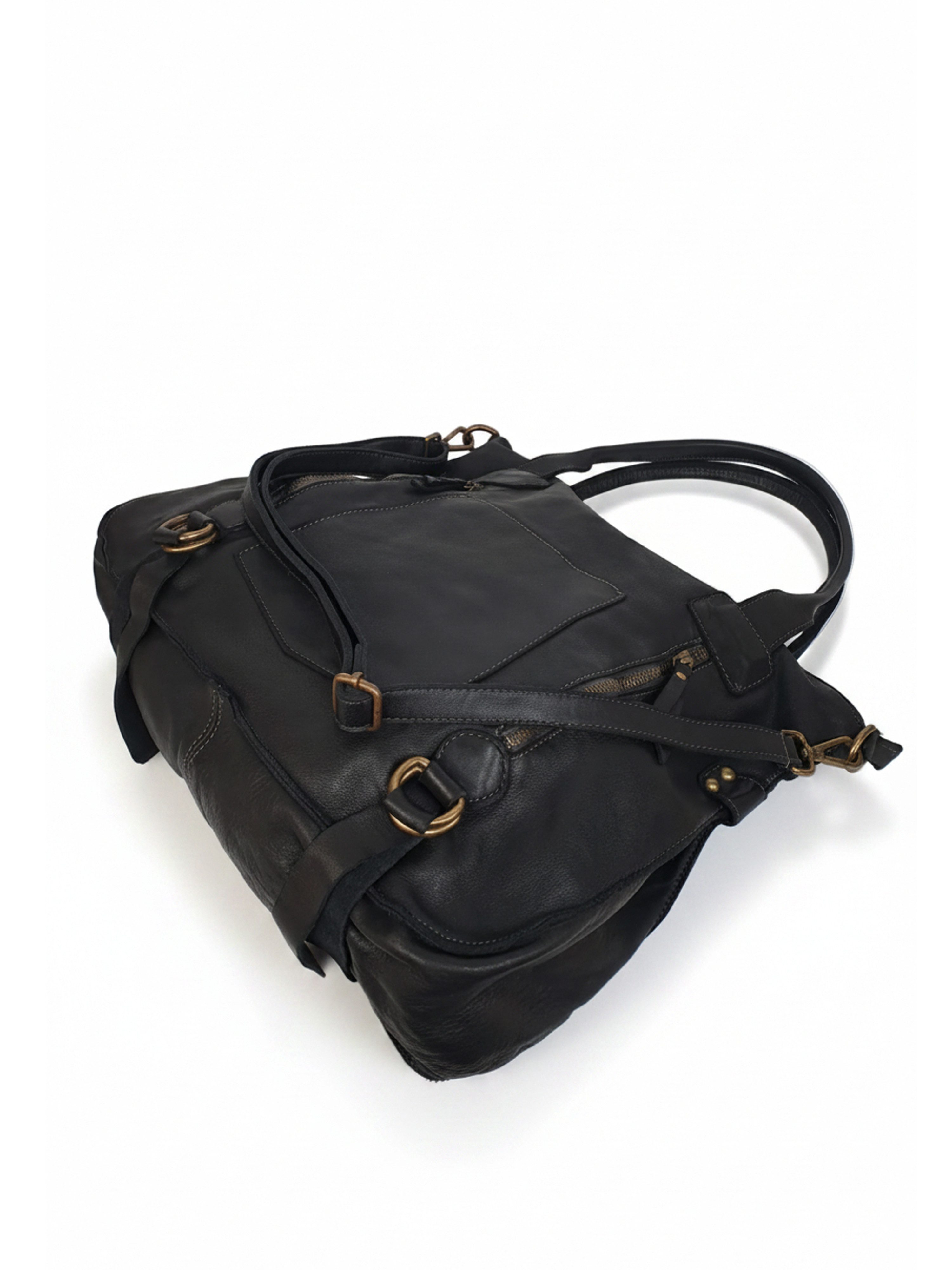 sanumi Schultertasche großer italienischer Ledershopper, Made in Italy, weiches Echtleder