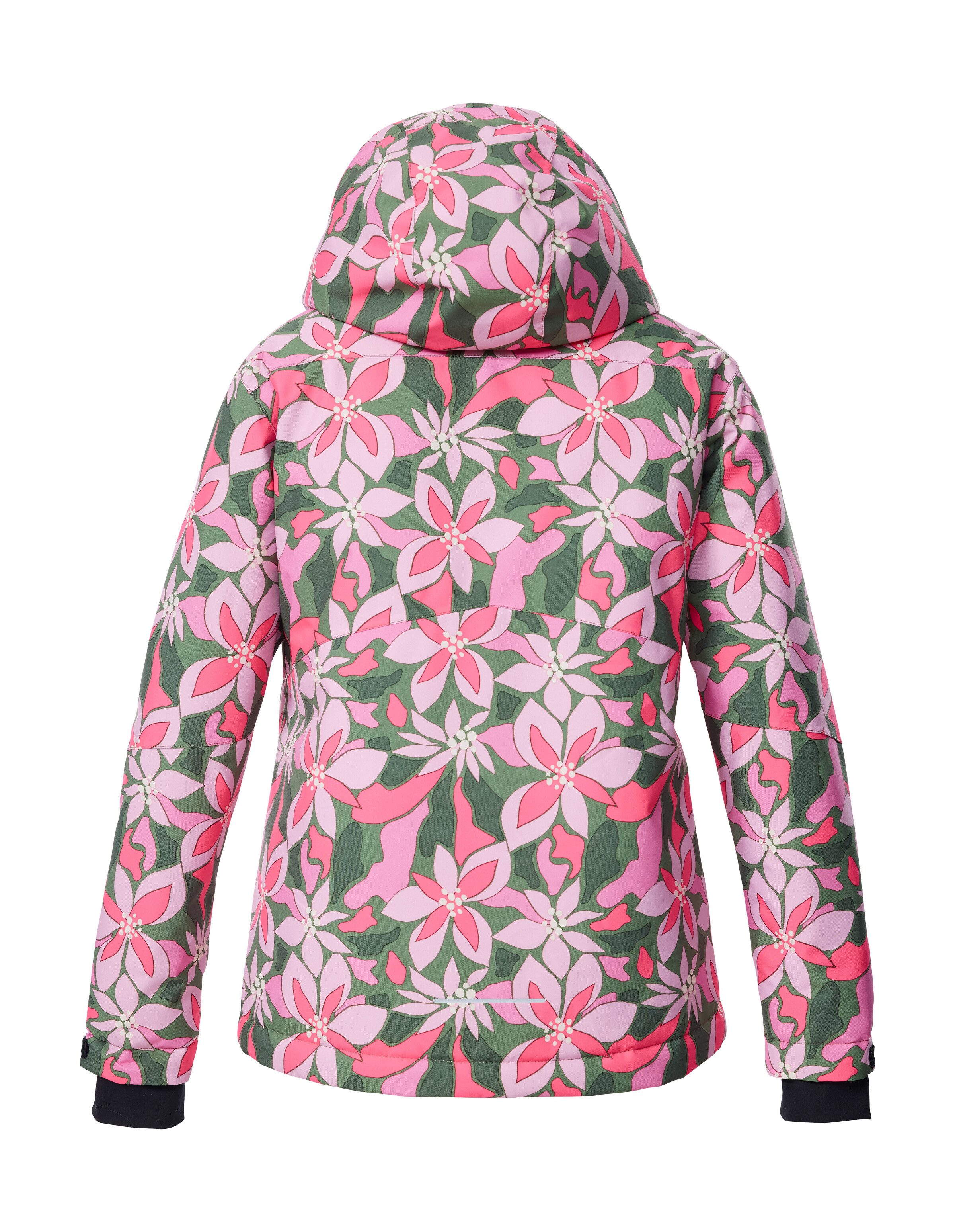 Killtec Skijacke KSW 211 GRLS SKI JCKT Wind- und wasserdichte Skijacke mit floralem Print und Stauraum