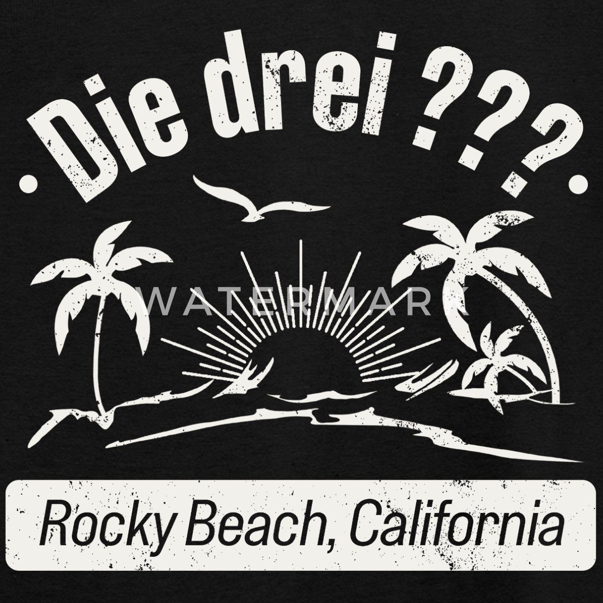 Spreadshirt T-Shirt Die Drei Fragezeichen Rocky Beach Design Mit Palmen Kinder T-Shirt (1-tlg)