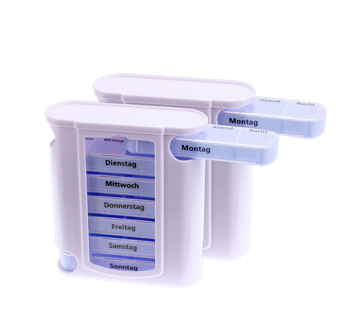 Pillendose 2er Set Pillenbox Tablettendose Medikamentenbox Turm Tower