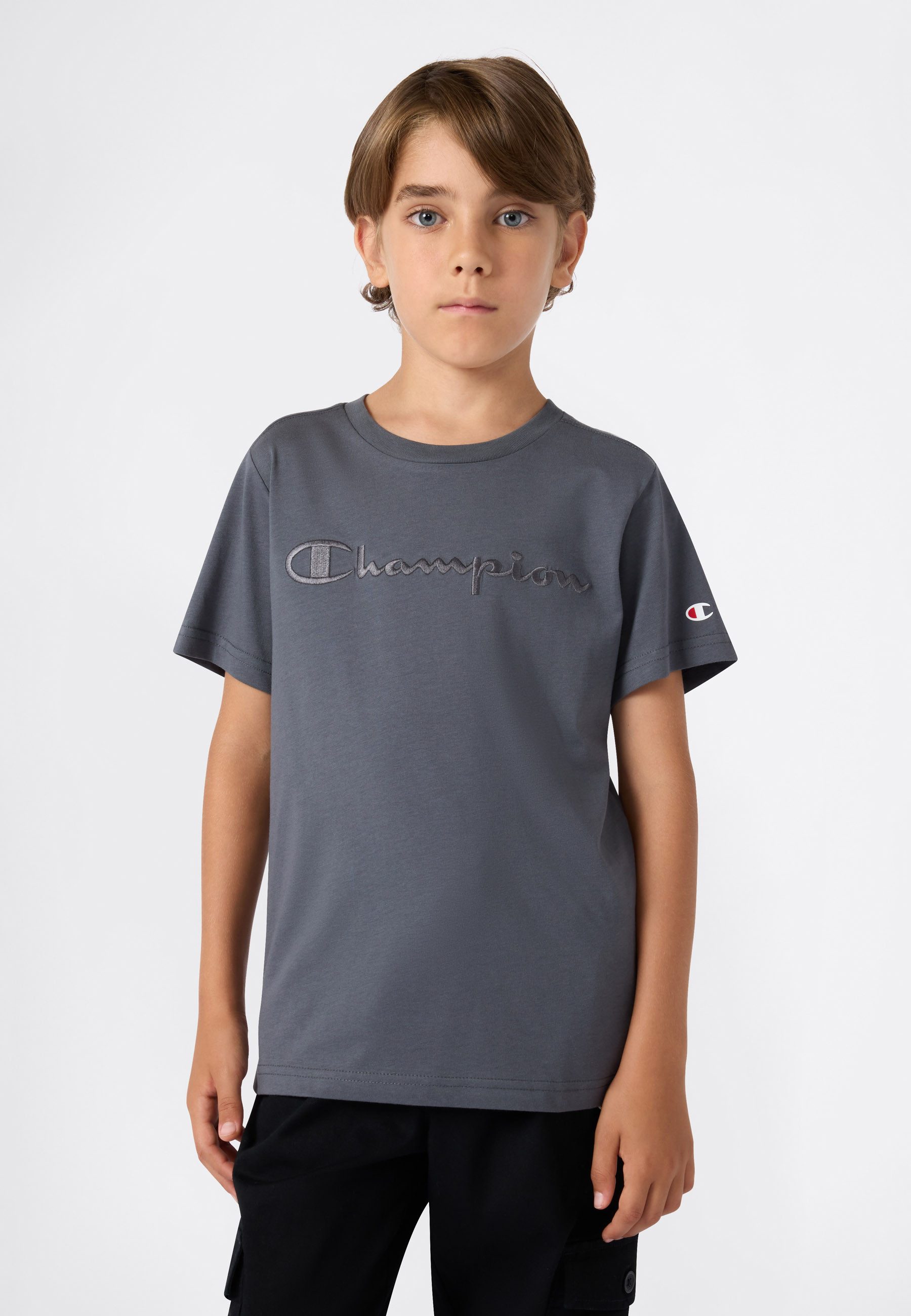 Champion T-Shirt ICONS TONAL Crewneck T-Shirt with Large Logo Kurzarm, für Sportmode und Freizeit, mit Rundhalsausschnitt