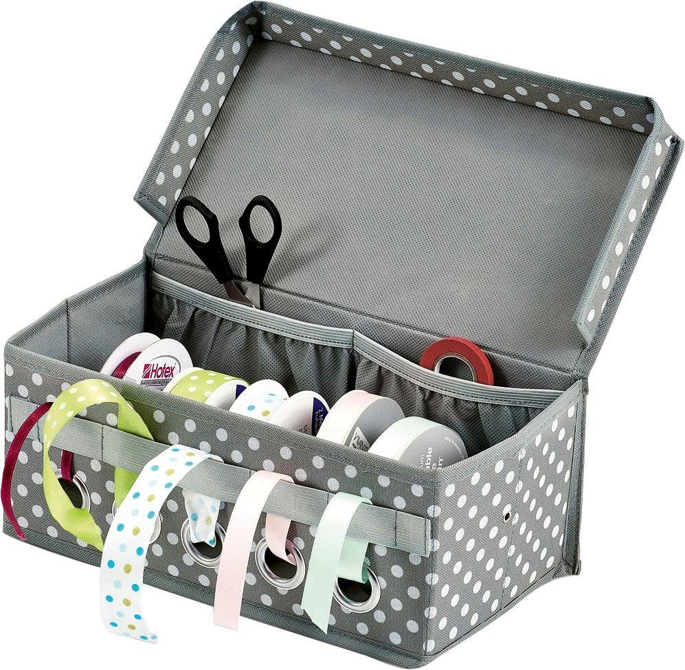 Zeller Present Aufbewahrungsbox, (Geschenkband-Organizer, aus Polyester