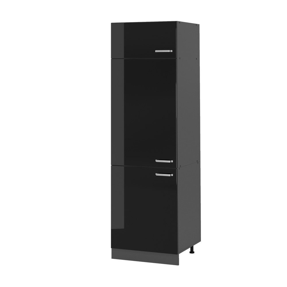 Vicco Backofen/Kühlumbauschrank Hochschrank R-Line Solid Anthrazit Schwarz Hochglanz 60 cm