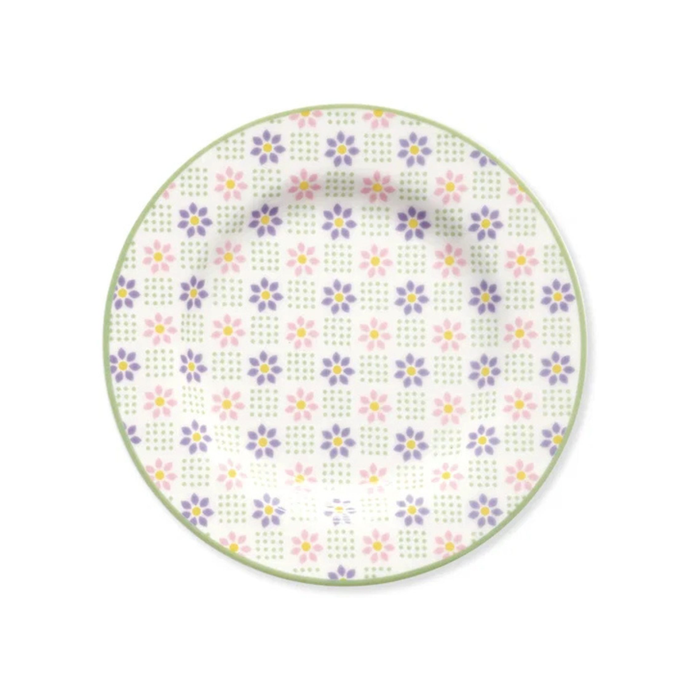Greengate Dessertteller GreenGate Dessertteller Sybille Weiß mit floralem Muster (15 cm)
