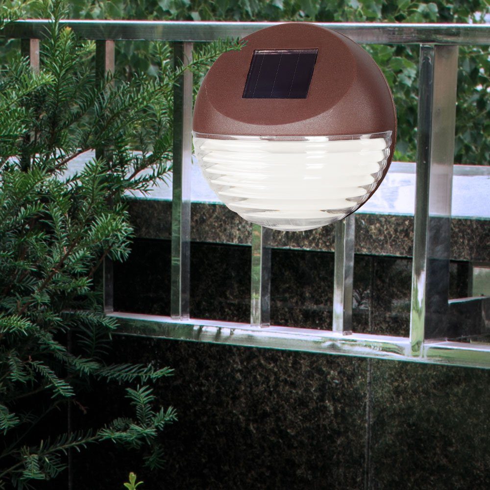 etc-shop LED Dekolicht, LED SOLAR Außen Zaun Lampe Garten Beleuchtung
