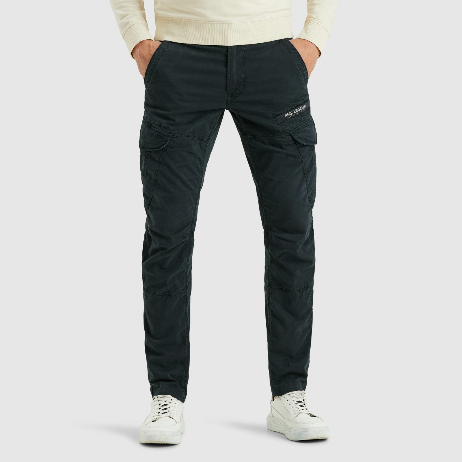 PME LEGEND Cargohose Nordrop Stretch Twill mit Logo Stickerei