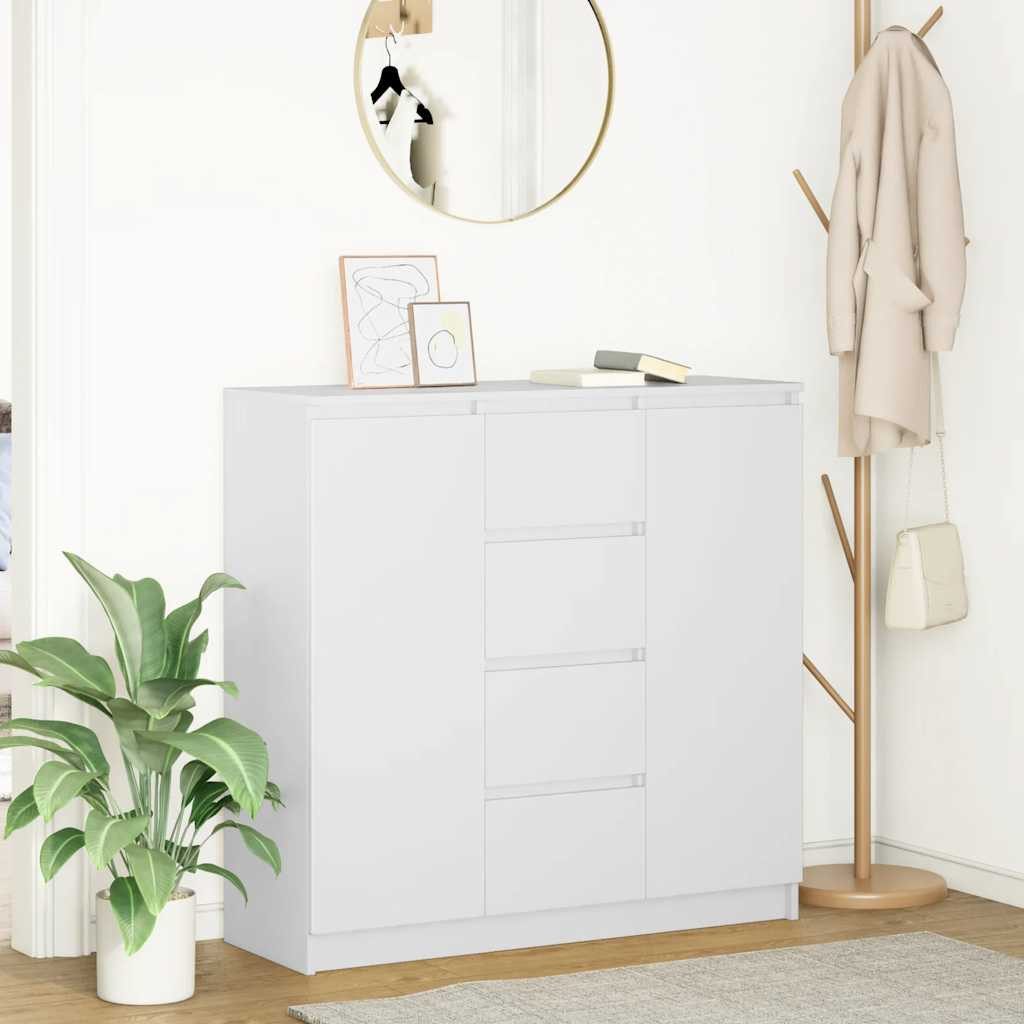 vidaXL Sideboard Sideboard mit Schubladen Weiß 100,5x35x98,5 cm Holzwerkstoff (1 St)