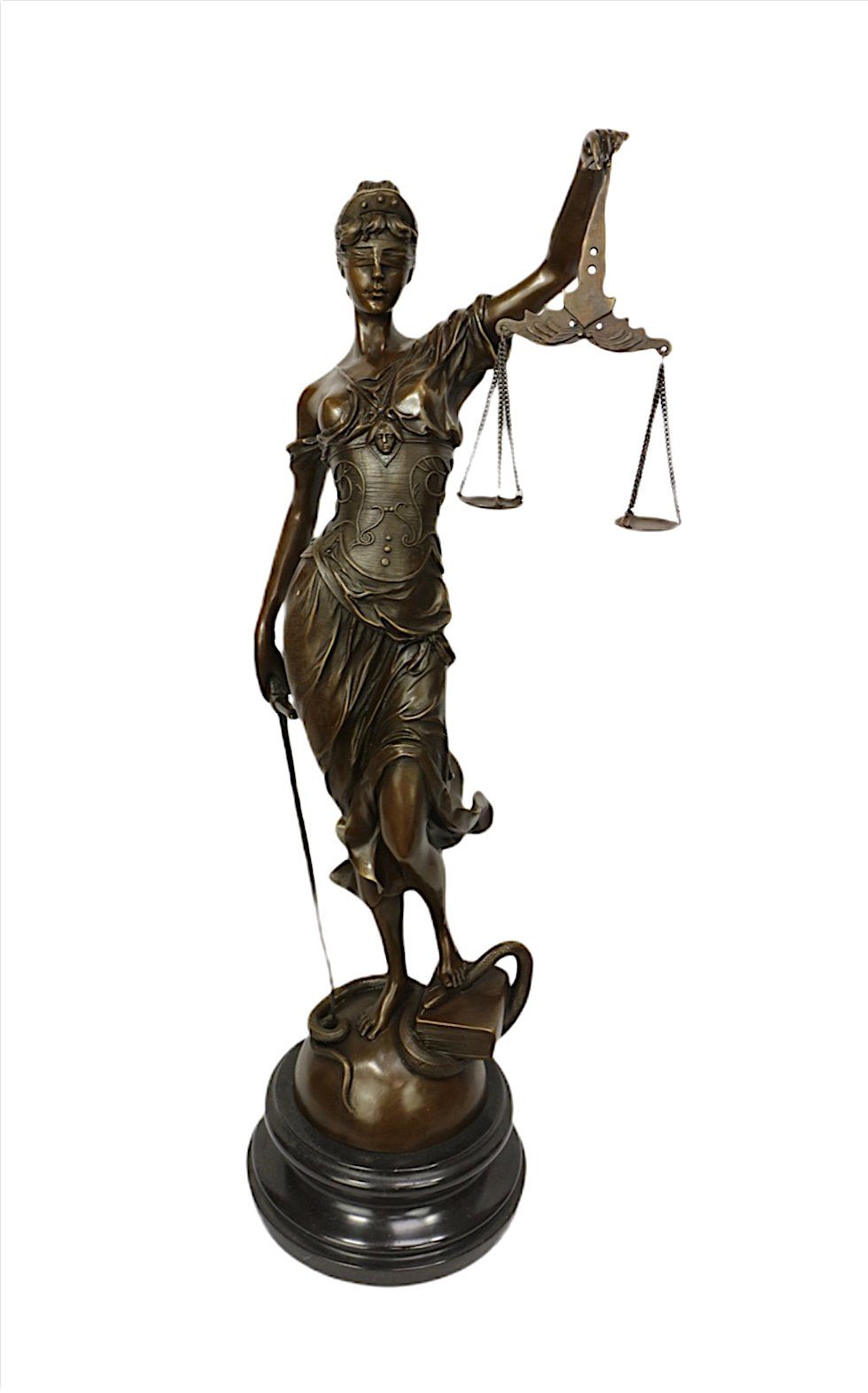 Linoows Dekoobjekt Bronzefigur, XL Bronze Skulptur Justizia 62 cm, Hand gegossen | Deko-Objekte