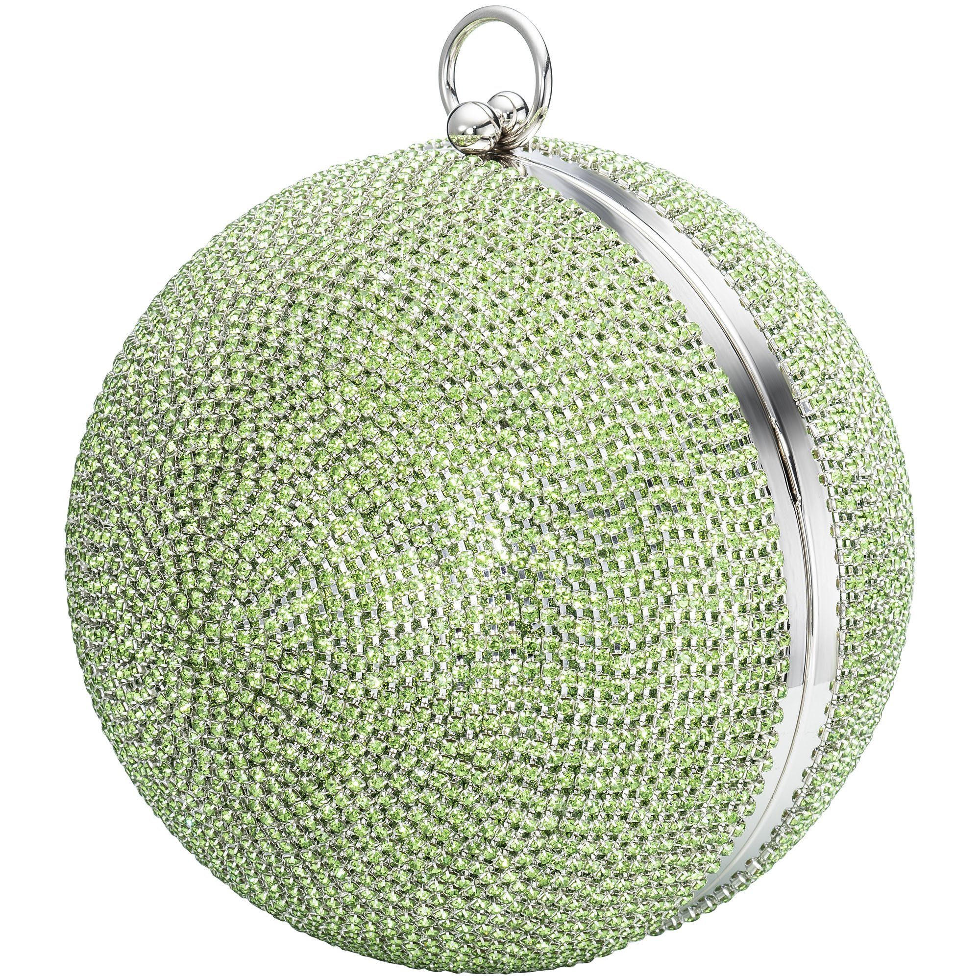 Julie Julsen Abendtasche Metall mit Zirkonia grün