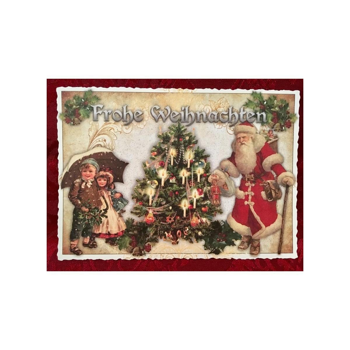 pappnoptikum Grußkarte 5031 - Postkarte Christmas Weihnachtsbaum (mit Glimmer)