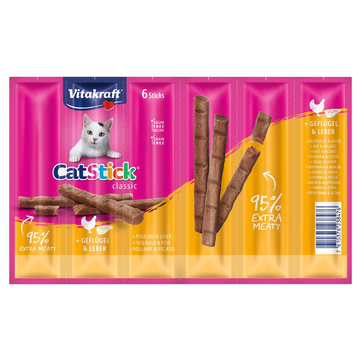 Vitakraft Cat Stick mini + Geflügel & Leber 36 g