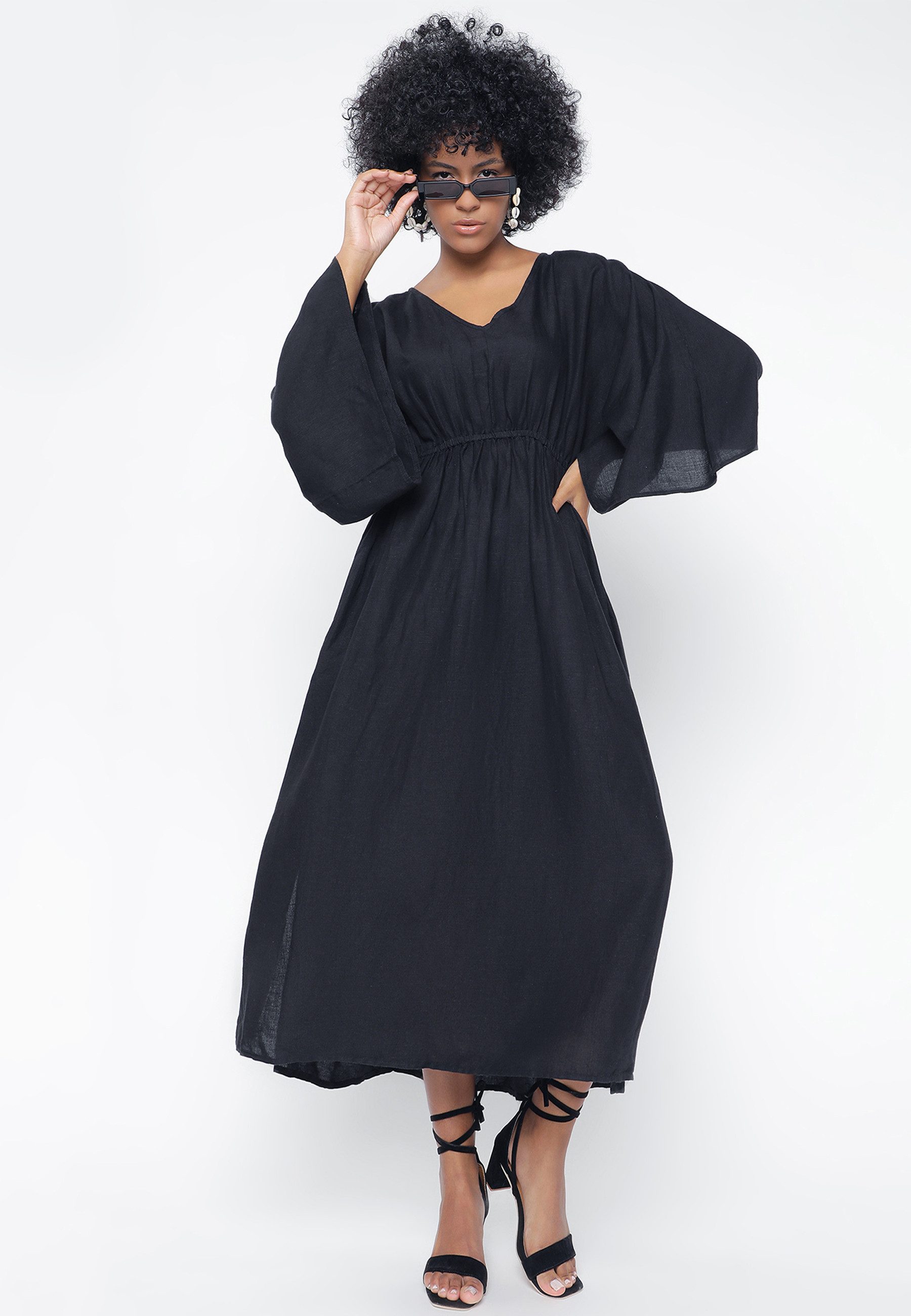 Sommerkleid Elegantes Sommerkleid - Leinen-Kleid