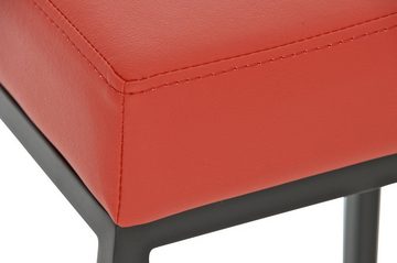TPFLiving Barhocker Montana-B (mit Fußstütze und hochwertiger Polsterung - Hocker für Theke & Küche), Tresenhocker - Gestell Metall schwarz - Sitzfläche: Kunstleder Rot