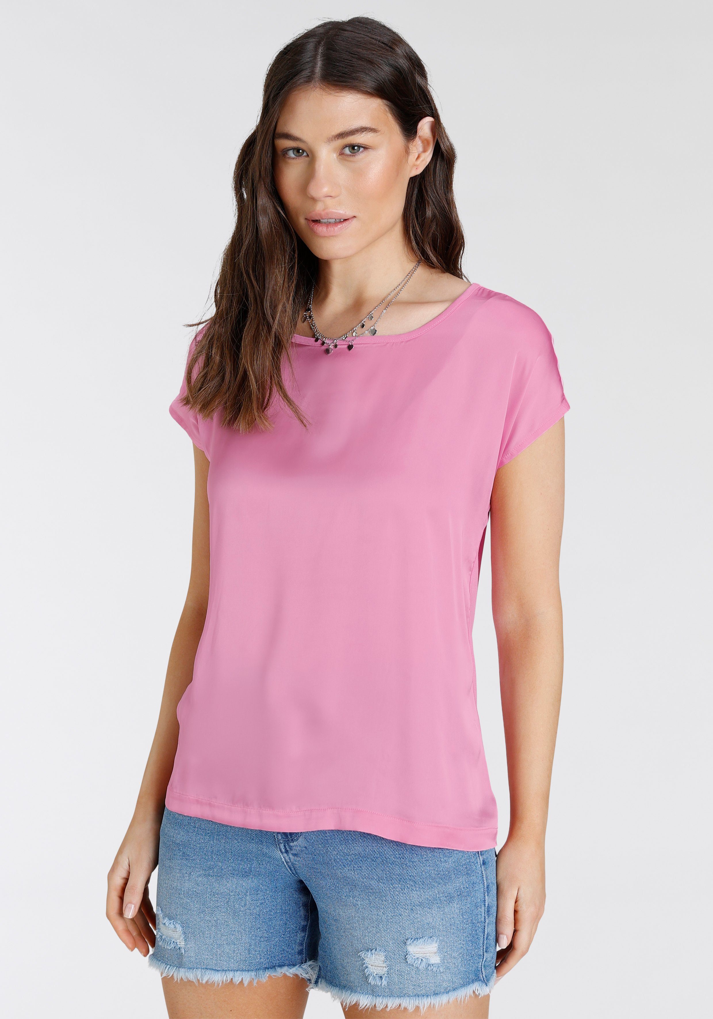 NEUE Satin Laura und Scott KOLLEKTION aus Shirtbluse Jersey hellpink -