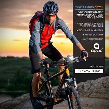 Aplic Fahrrad-Frontlicht, LED Akku Fahrrad Vorderlicht mit 50 LUX - zugelassen nach StVZO