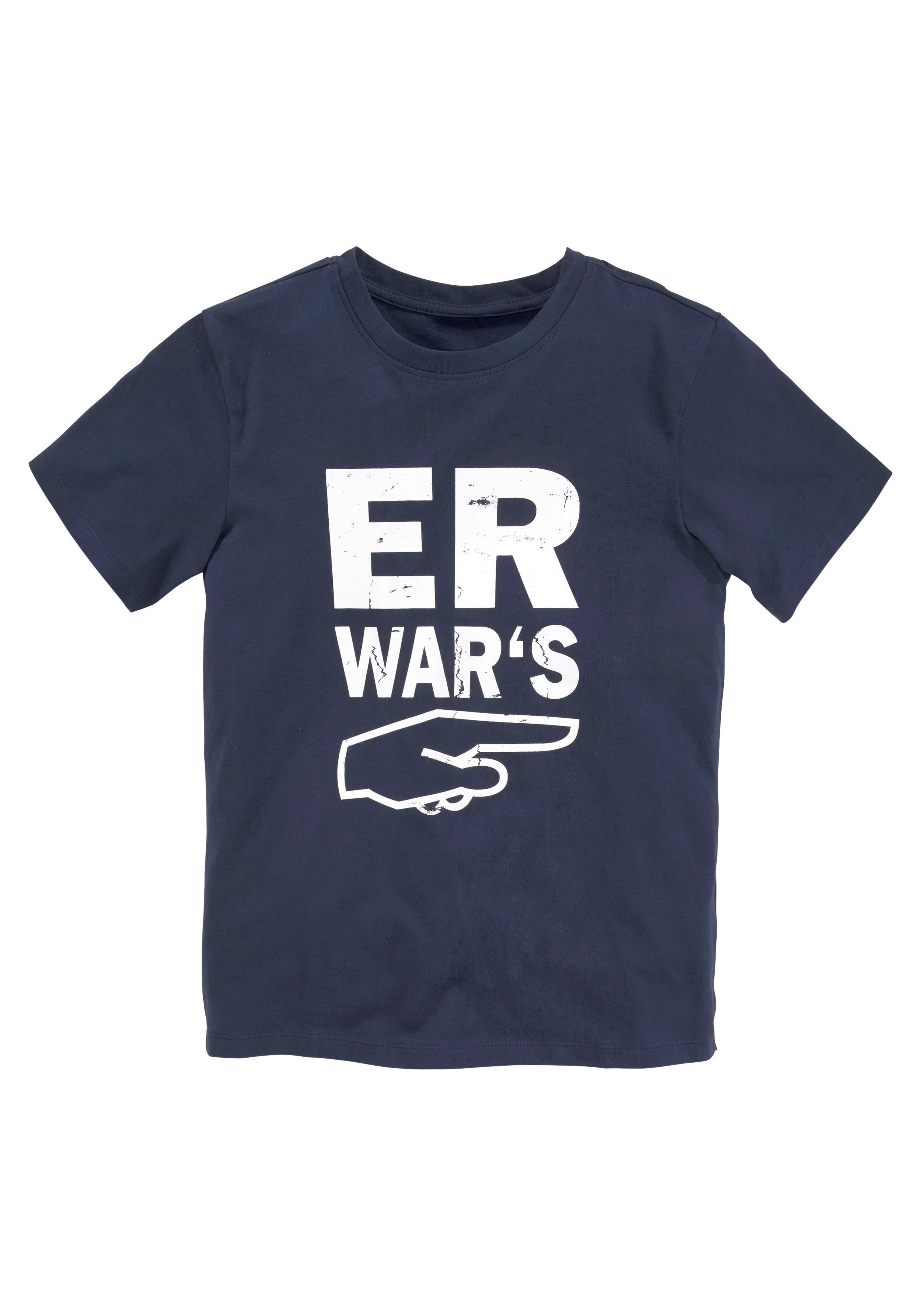 KIDSWORLD T-Shirt ER WAR`S, Spruch