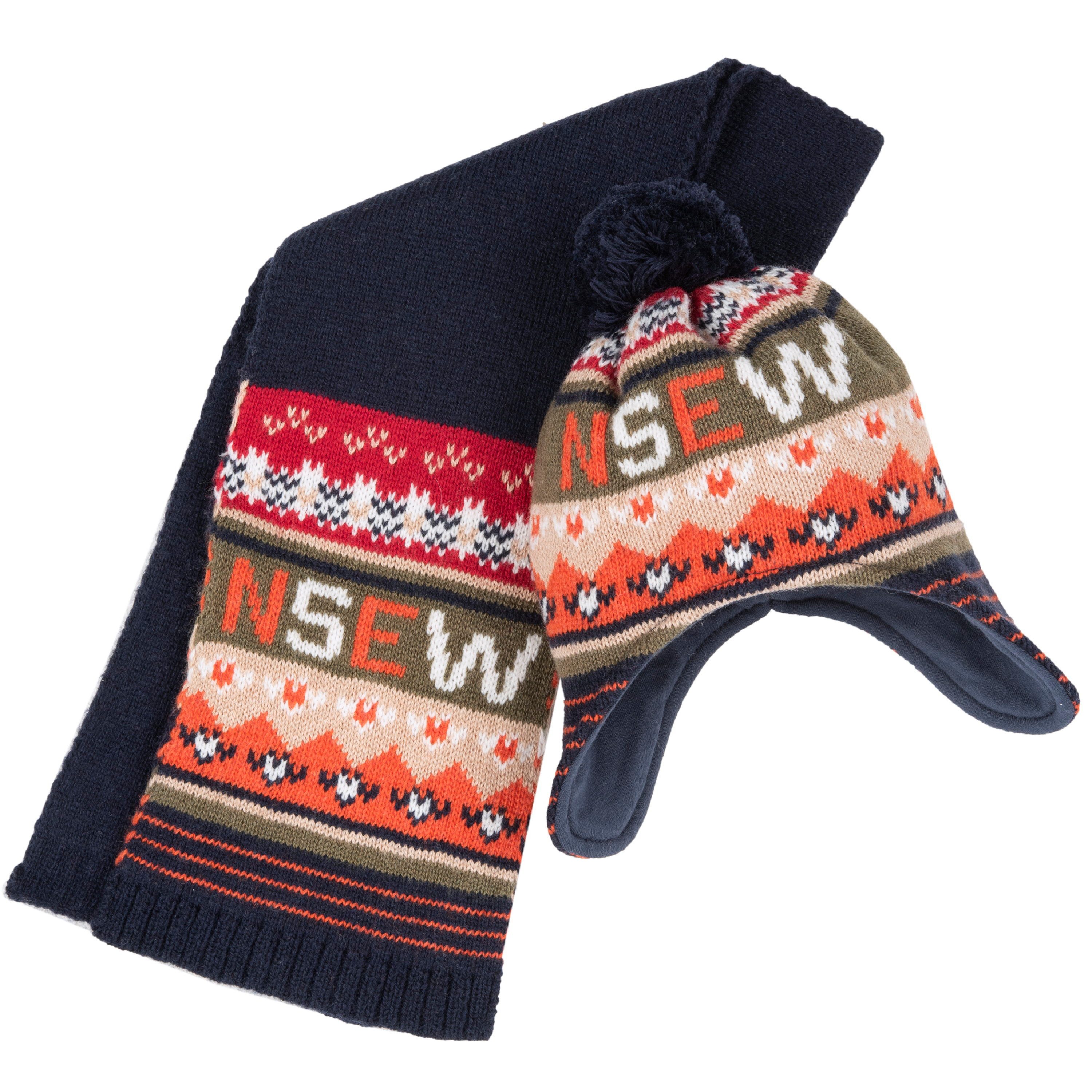 Chicco Beanie Mütze & Schal (1-St) wärmendes Wollmaterial außen