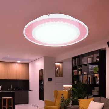 Globo LED Deckenleuchte, LED-Leuchtmittel fest verbaut, Kaltweiß, Warmweiß, Neutralweiß, Tageslichtweiß, Farbwechsel, Rot, Grün, Blau, LED Deckenleuchte Wohnzimmerlampe RGB Farbwechsel dimmbar CCT D 40 cm