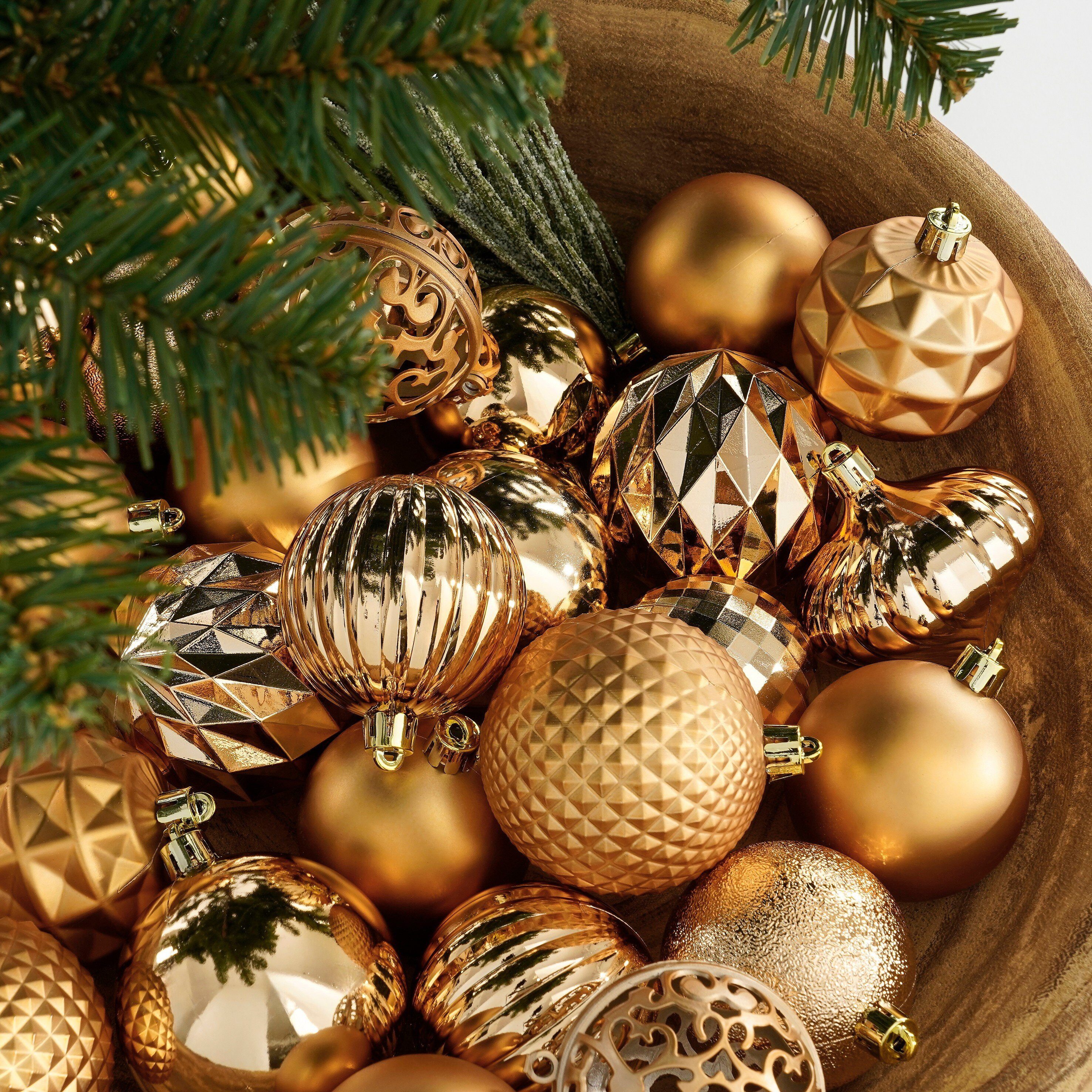 Mica Decorations Weihnachtsbaumkugel Mica Decorations Baum Dekoration bruchfest kupfer 60 Stueck - d7cm