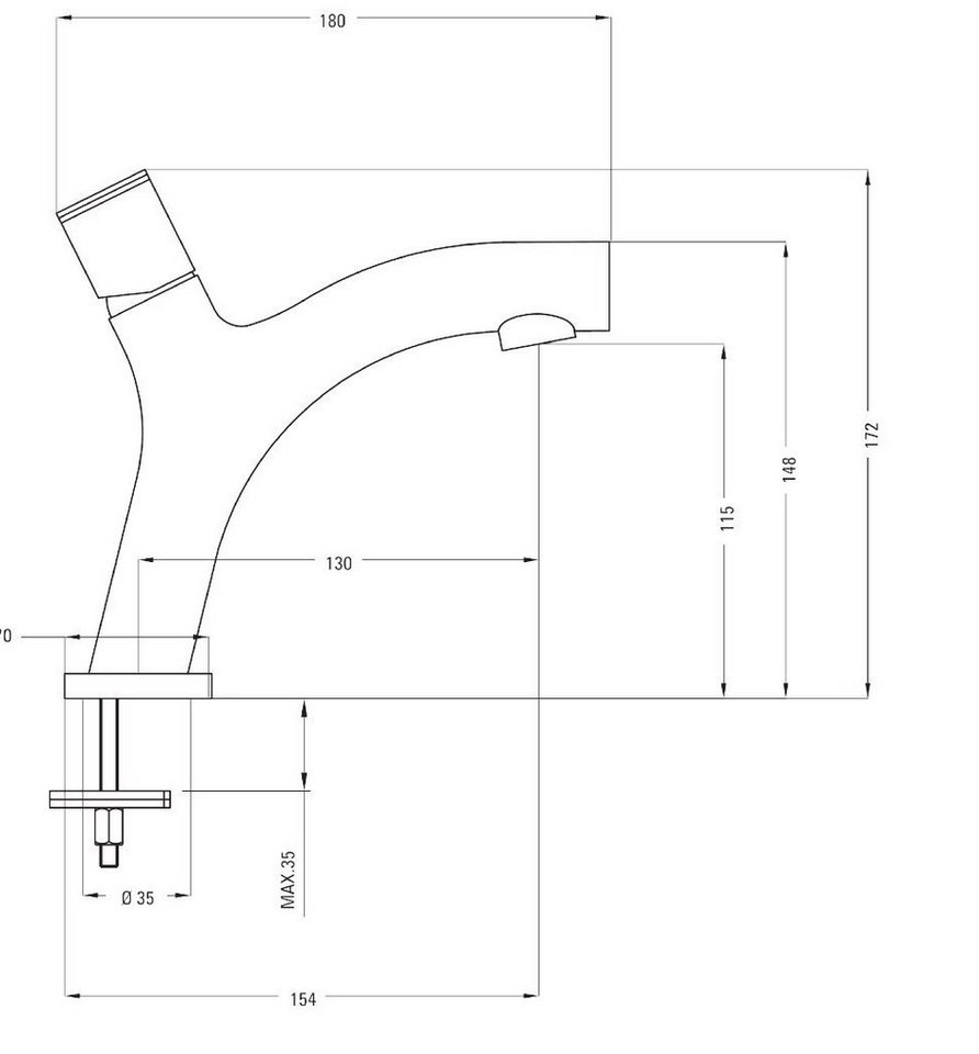 Thumbnail - Deante Badarmatur BQE-021M (Spar Set, 1-St., Angebot) Hochdruckarmatur für Badmöbel