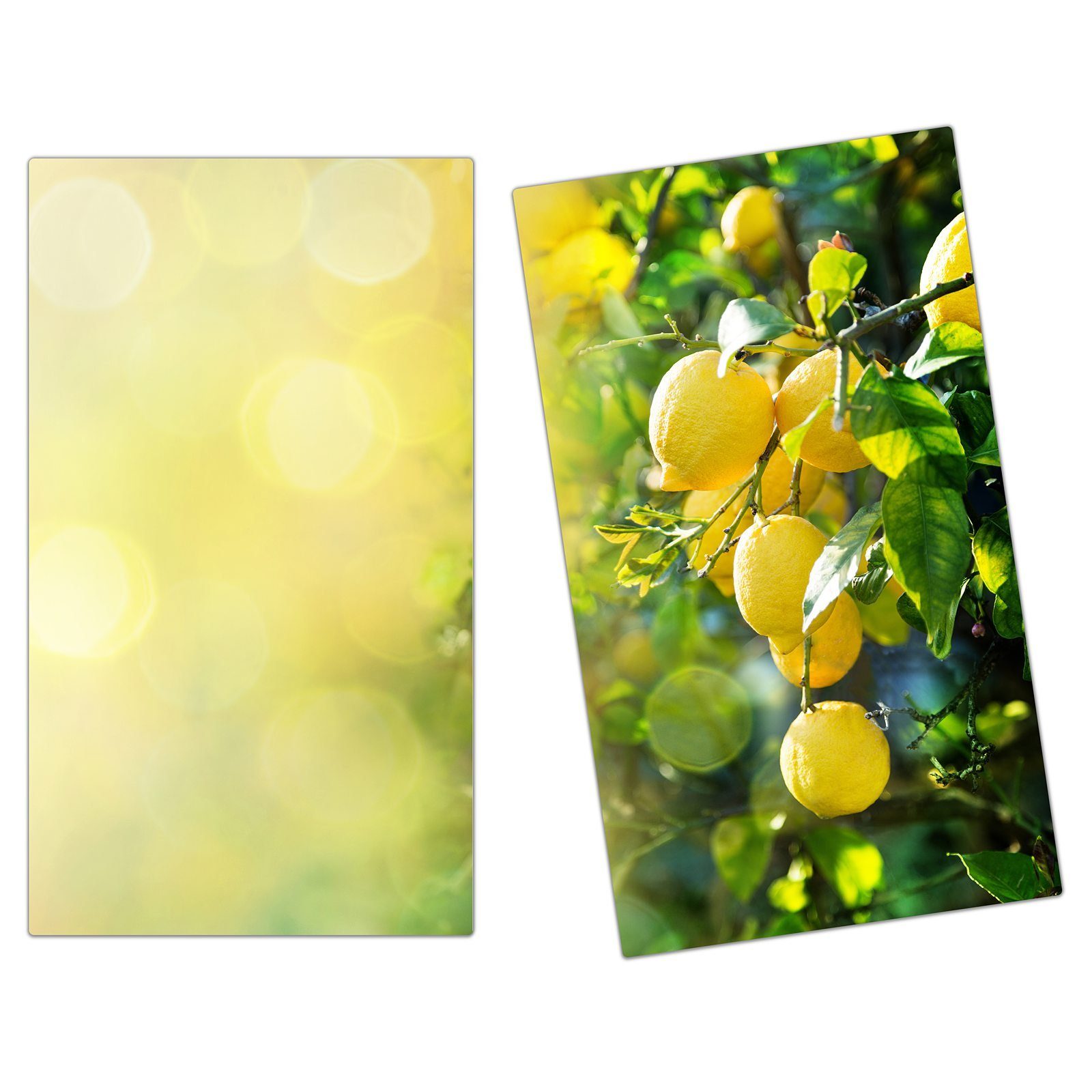 Primedeco Herd-Abdeckplatte Herdabdeckplatte Spritzschutz aus Glas Zitronen im Sonnenlicht, Glas, (2 tlg)