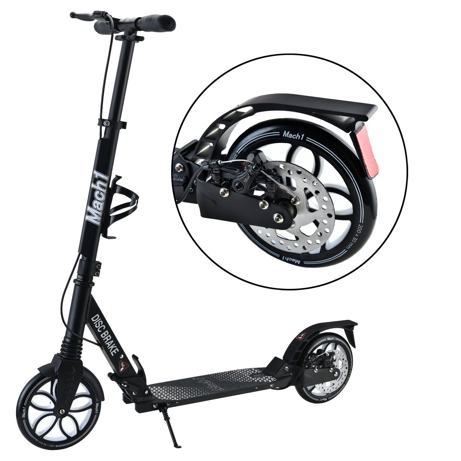 Cityroller Kick Scooter City Roller Tretroller mit 200mmx30mm Großen XXL Wheel