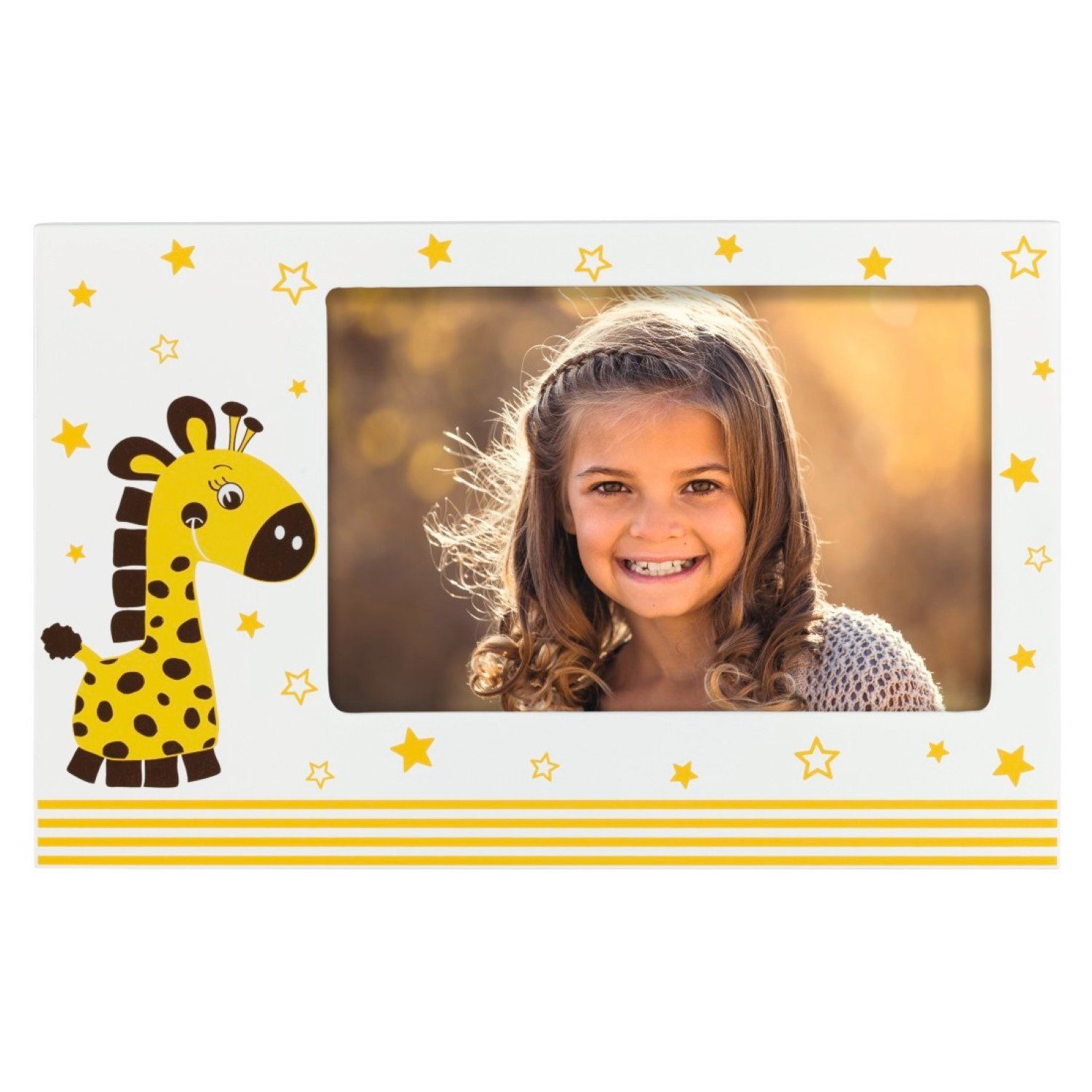 Hama Bilderrahmen Kinder Bilderrahmen Giraffe Greta 10x15cm, (einzeln), MDF-Rahmen, Aufhänger und Aufsteller, 10x15cm, Rahmen für Kinderzimmer | Einzelrahmen