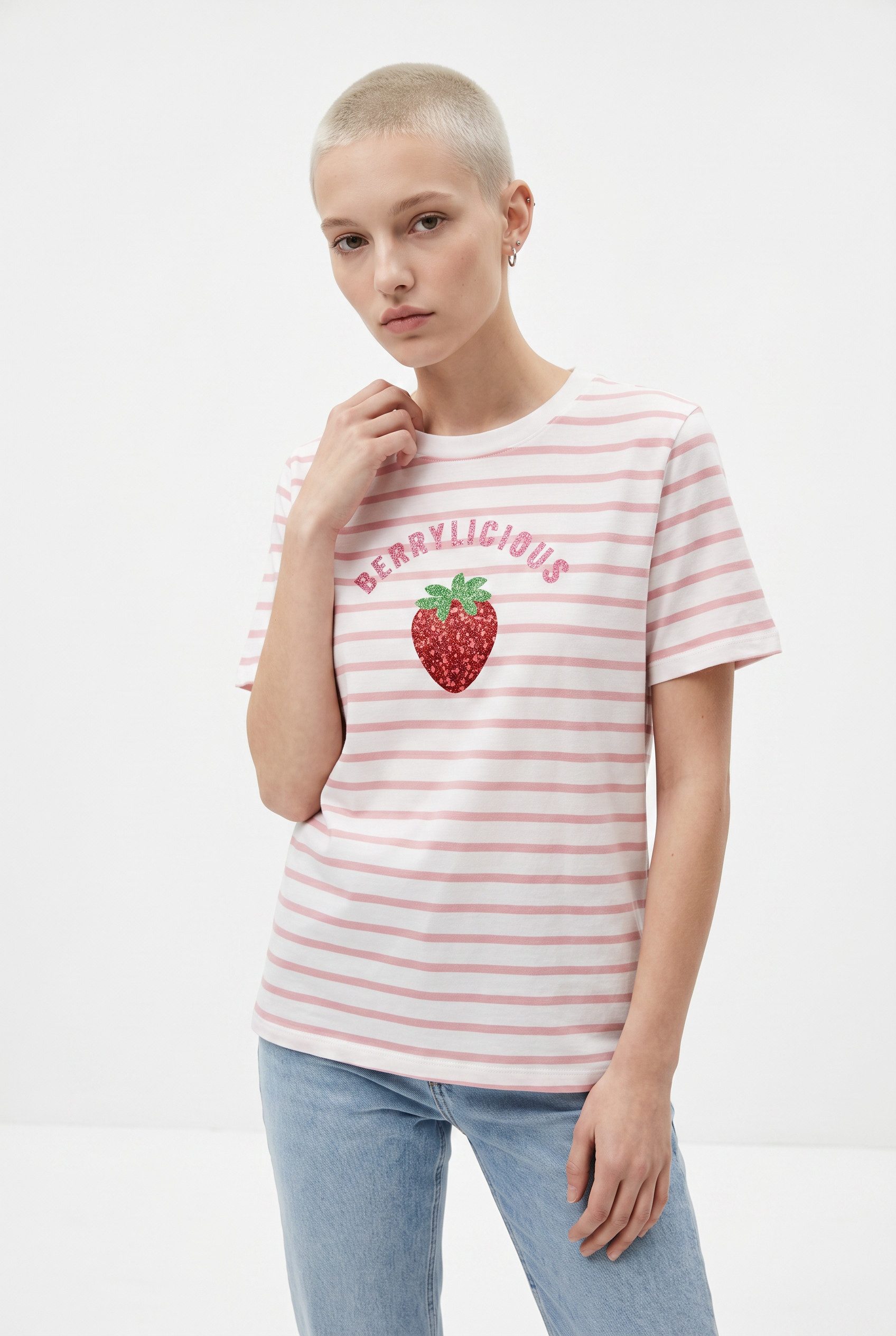 ONLY Kurzarmshirt ONLKITA S/S TEE JRS NOOS Baumwolle, regular fit