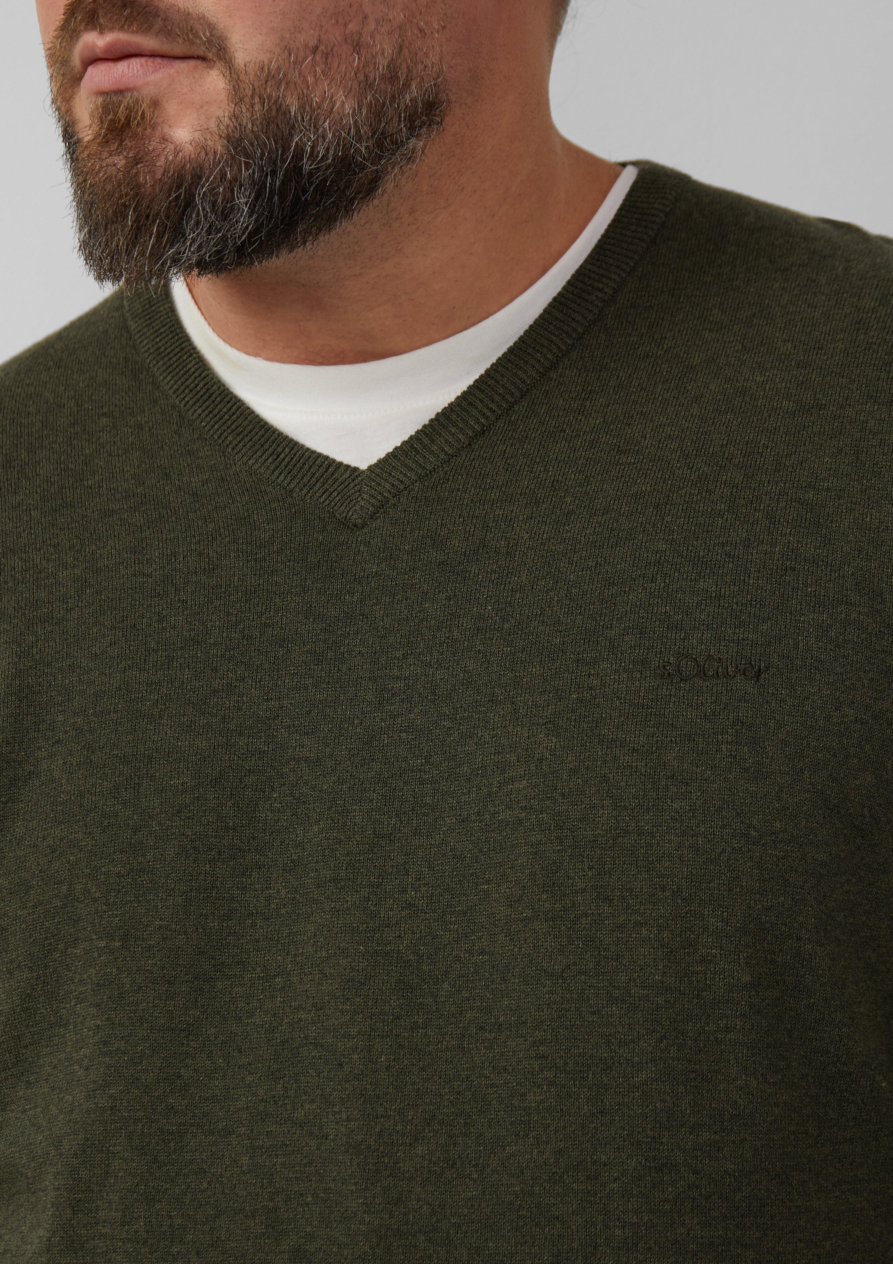 s.Oliver Strickpullover Strickpullover mit Logo-Stickerei günstig online kaufen