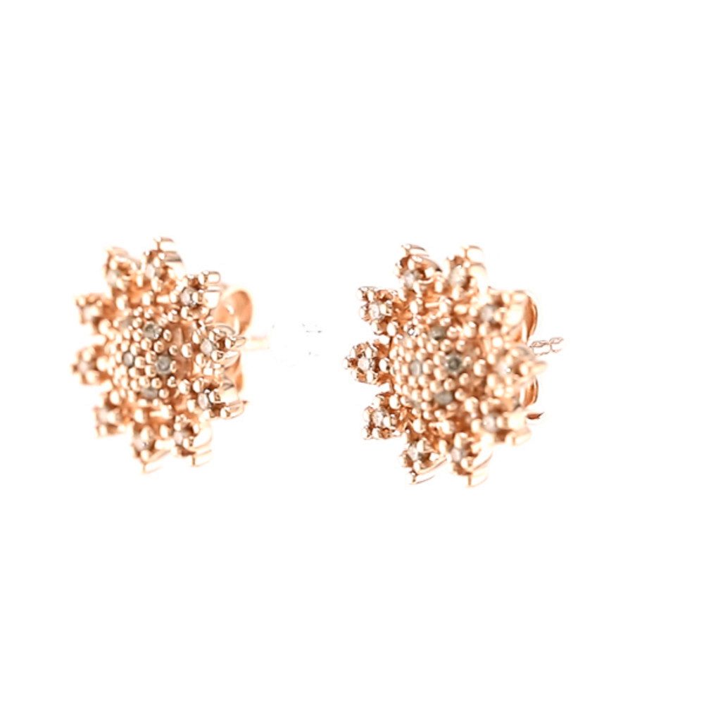Cavill Ohrring-Set Cavill Damen Ohrringe 0,22 ct Diamant 925 Silber rosévergoldet Blüten (2-tlg)